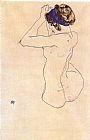 Nude with a blue headband